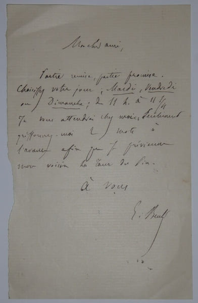BEULE Ernest - LETTRE AUTOGRAPHE SIGN&Eacute;E, ARCH&Eacute;OLOGUE. Ernest Beul&eacute;