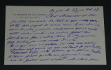 Maurice DONNAY - CARTE LETTRE AUTOGRAPHE SIGN&Eacute;E, 1908. Maurice DONNAY