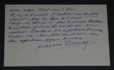 Maurice DONNAY - CARTE LETTRE AUTOGRAPHE SIGN&Eacute;E, 1908. Maurice DONNAY