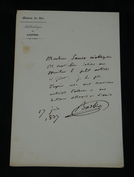 Olivier Alexandre BARBIER - Lettre autographe sign&eacute;e - Maison du Roi - 1837. Olivier Alexandre BARBIER