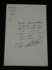 Olivier Alexandre BARBIER - Lettre autographe sign&eacute;e - Maison du Roi - 1837. Olivier Alexandre BARBIER