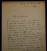 Georges Henri HALPHEN - LETTRE AUTOGRAPHE SIGN&Eacute;E A Charles-Ange LAISANT, 1888. Georges Henri HALPHEN