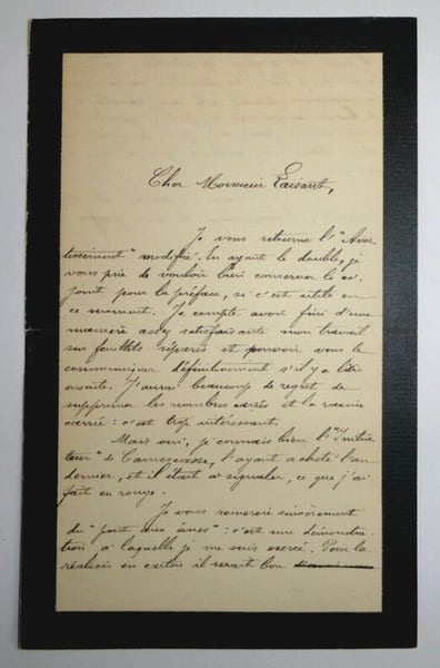 V. LE GROS, instituteur - LETTRE AUTOGRAPHE SIGN&Eacute;E A Charles-Ange LAISANT, 1912. V. LE GROS