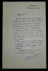 Edouard PEISSON, Ecrivain - LETTRE AUTOGRAPHE SIGN&Eacute;E, 1945. Edouard PEISSON