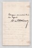 Vice Amiral Philippe Victor Touchard - Lettre autographe sign&eacute;e de vœux - 1877. Vice Amiral Philippe Victor Touchard