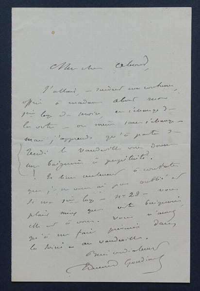 Edmond GONDINET - Lettre autographe sign&eacute;e adress&eacute;e &agrave; Edmond ABOUT. Edmond GONDINET