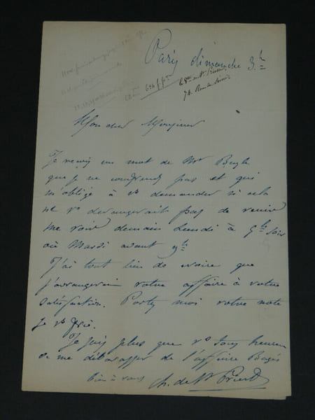 Armand-Emmanuel-Charles GUIGNARD de Saint-Priest - Lettre autographe sign&eacute;e, 20 janvier 1861. Armand-Emmanuel-Charles GUIGNARD de Saint-Priest