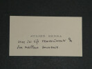 Julien BENDA - Carte de visite autographe de remerciements. Julien BENDA