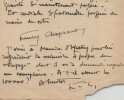 Henry Chapront - Fragment de lettre autographe sign&eacute;e "Roseau vert" & "Voyage". Henry Chapront