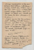 Henry Chapront - Fragment de lettre autographe sign&eacute;e "Roseau vert" & "Voyage". Henry Chapront