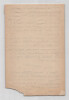 Henry Chapront - Fragment de lettre autographe sign&eacute;e "Roseau vert" & "Voyage". Henry Chapront