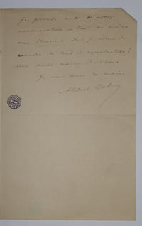 CAHEN Albert - LETTRE AUTOGRAPHE SIGNÉE, PARIS, SEPTEMBRE 1873
