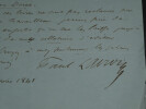 Paul LACROIX Lettre autographe sign&eacute;e sur la r&eacute;&eacute;dition de certains ouvrages 1841. Paul LACROIX