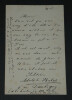 Adolphe BELOT - LETTRE AUTOGRAPHE SIGN&Eacute;E. Adolphe BELOT