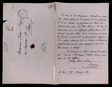 Lettre autographe signée de Joseph-Xavier BONIFACE dit SAINTINE, 4 novembre 1842