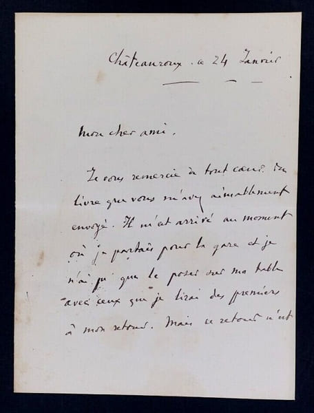 Andr&eacute; FOULON DE VAULX, Po&egrave;te - LETTRE AUTOGRAPHE SIGN&Eacute;E DE 3 PAGES, Ch&acirc;teauroux. Andr&eacute; FOULON DE VAULX