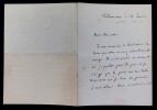 Andr&eacute; FOULON DE VAULX, Po&egrave;te - LETTRE AUTOGRAPHE SIGN&Eacute;E DE 3 PAGES, Ch&acirc;teauroux. Andr&eacute; FOULON DE VAULX