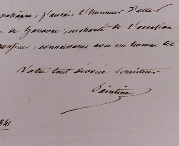 Joseph-Xavier BONIFACE dit SAINTINE - LETTRE AUTOGRAPHE SIGNÉE, 1841
