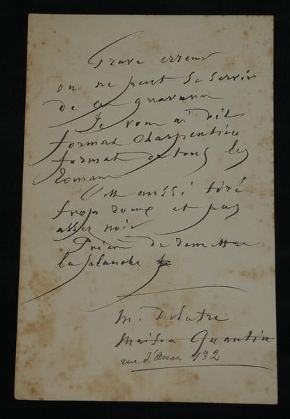 Ars&egrave;ne Houssaye - Lettre autographe "Grave erreur". Ars&egrave;ne Houssaye