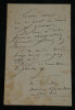 Ars&egrave;ne Houssaye - Lettre autographe "Grave erreur". Ars&egrave;ne Houssaye