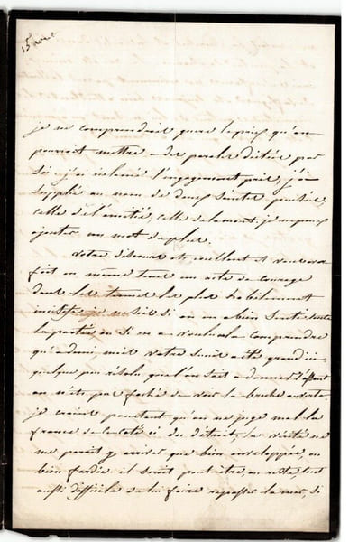 Ad&egrave;le-Rosalie COLLART-DUTILLEUL - peintre - Longue lettre autographe sign&eacute;e 3 p. Ad&egrave;le-Rosalie COLLART-DUTILLEUL