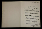 LETTRE AUTOGRAPHE SIGN&Eacute;E, 1er mai 1906. Marcel Baschet