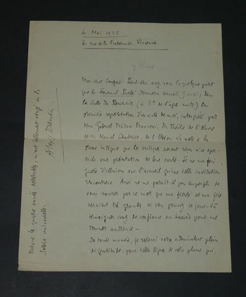 Alexis DANAN - Lettre autographe sign&eacute;e - 1925. Alexis DANAN