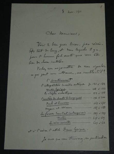 Maurice EMMANUEL, Compositeur - LETTRE AUTOGRAPHE SIGN&Eacute;E, L'ART VRAI, 1911. Maurice EMMANUEL