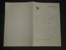 Serge BASSET - Lettre autographe sign&eacute;e &agrave; son ma&icirc;tre &agrave; propos du FIGARO en date du 11 septembre 1982. Serge BASSET