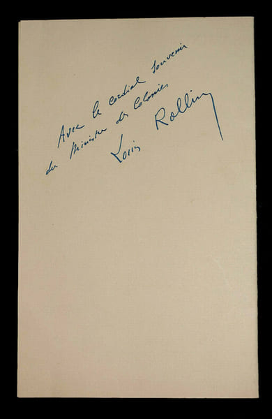 ROLLIN Louis - BILLET AUTOGRAPHE SIGNEE SUR CARTE DES COLONIES FRANCAISES. Louis Rollin