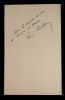 ROLLIN Louis - BILLET AUTOGRAPHE SIGNEE SUR CARTE DES COLONIES FRANCAISES. Louis Rollin