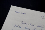 Ren&eacute; CLAIR - LETTRE AUTOGRAPHE SIGN&Eacute;E, 1954. Ren&eacute; CLAIR