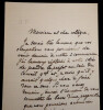 Charles Louis Saulces DE FREYCINET - LETTRE AUTOGRAPHE SIGN&Eacute;E, Paris, 1890. Charles Louis Saulces DE FREYCINET