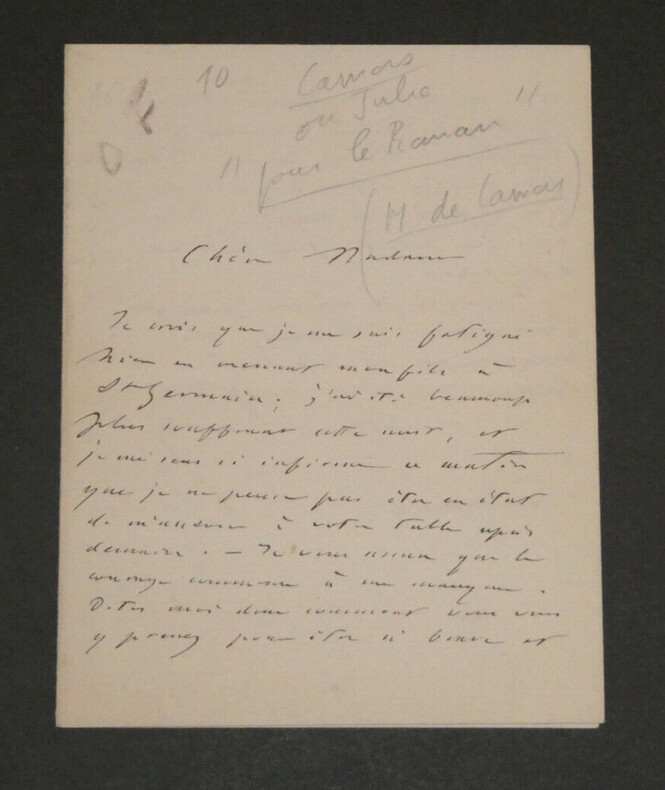 Octave Feuillet - Lettre autographe sign&eacute;e - Paris. Octave Feuillet