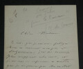 Octave Feuillet - Lettre autographe sign&eacute;e - Paris. Octave Feuillet