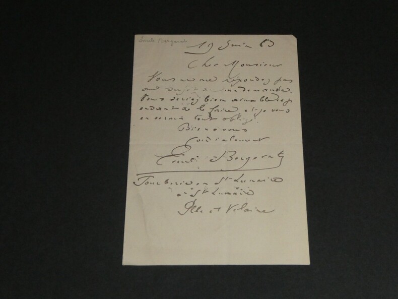 Emile BERGERAT po&egrave;te et dramaturge - LETTRE AUTOGRAPHE SIGN&Eacute;E 1889. Emile BERGERAT