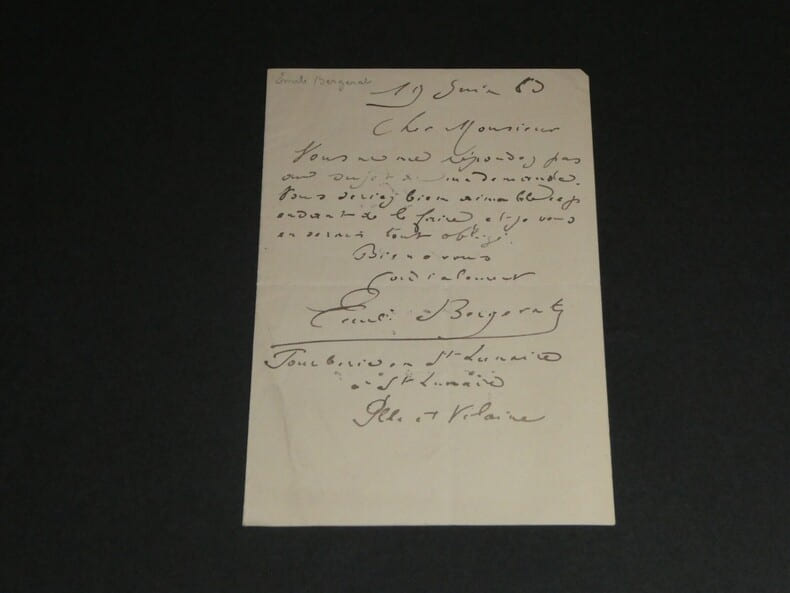 Emile BERGERAT po&egrave;te et dramaturge - LETTRE AUTOGRAPHE SIGN&Eacute;E 1889. Emile BERGERAT