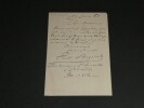 Emile BERGERAT po&egrave;te et dramaturge - LETTRE AUTOGRAPHE SIGN&Eacute;E 1889. Emile BERGERAT