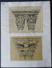 Dessin original sign&eacute; — Chapiteaux jumel&eacute;s du clo&icirc;tre de Saint-Trophime d'Arles XII&egrave;me — Encre vers 1930. Henri Laffill&eacute;e (Louis Henri Laffill&eacute;e)