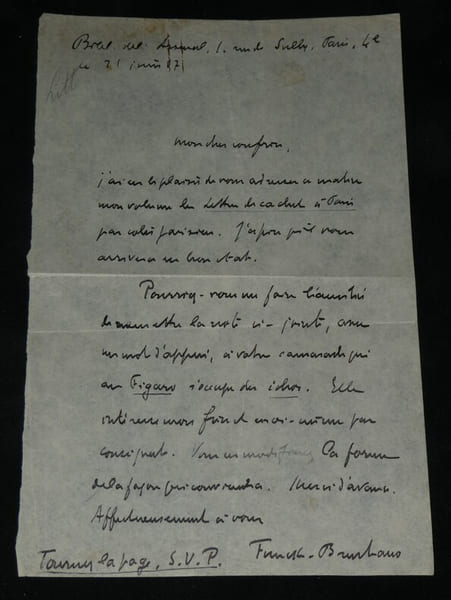 Frantz Funck-Brentano - Lettre autographe sign&eacute;e "les lettres de cachet &agrave; Paris". Frantz Funck-Brentano