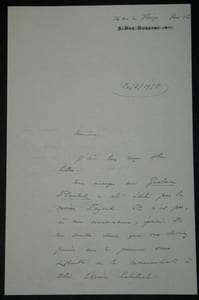 Alfred COLLING - LETTRE AUTOGRAPHE SIGNÉE, ouvrage sur Gustave Flaubert, 1958