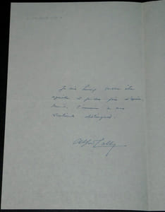 Alfred COLLING - LETTRE AUTOGRAPHE SIGNÉE, ouvrage sur Gustave Flaubert, 1958