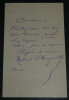 Robert PLANQUETTE, Compositeur - LETTRE AUTOGRAPHE SIGN&Eacute;E. Robert PLANQUETTE