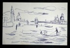 CARTE AUTOGRAPHE ILLUSTR&Eacute;E ET SIGN&Eacute;E, dessin original, 1968. GIRESSE Monique