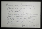 CARTE AUTOGRAPHE ILLUSTR&Eacute;E ET SIGN&Eacute;E, dessin original, 1968. GIRESSE Monique