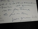 CARTE AUTOGRAPHE ILLUSTR&Eacute;E ET SIGN&Eacute;E, dessin original, 1968. GIRESSE Monique
