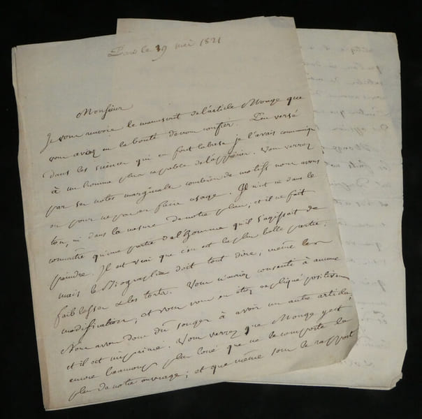 Joseph Fran&ccedil;ois Michaud - LETTRE AUTOGRAPHE SIGN&Eacute;E - Paris 1821. Joseph-Fran&ccedil;ois Michaud