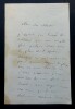 LETTRE AUTOGRAPHE SIGN&Eacute;E &Agrave; Edmond ABOUT. GUEROULT Adolphe Georges