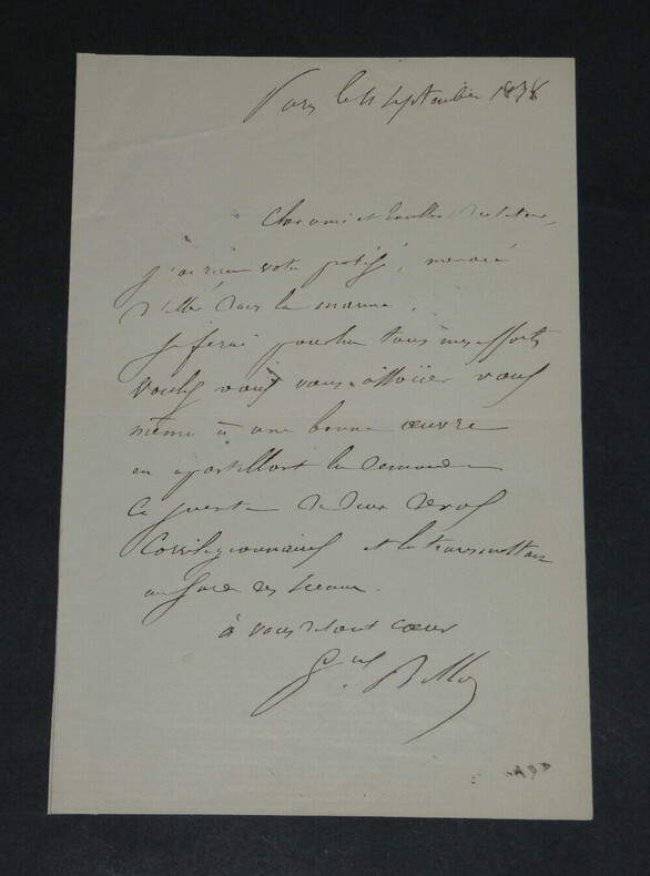 G&eacute;n&eacute;ral Jean-Baptiste BILLOT - LETTRE AUTOGRAPHE SIGN&Eacute;E - 1878. G&eacute;n&eacute;ral Jean-Baptiste BILLOT