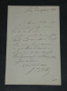 G&eacute;n&eacute;ral Jean-Baptiste BILLOT - LETTRE AUTOGRAPHE SIGN&Eacute;E - 1878. G&eacute;n&eacute;ral Jean-Baptiste BILLOT